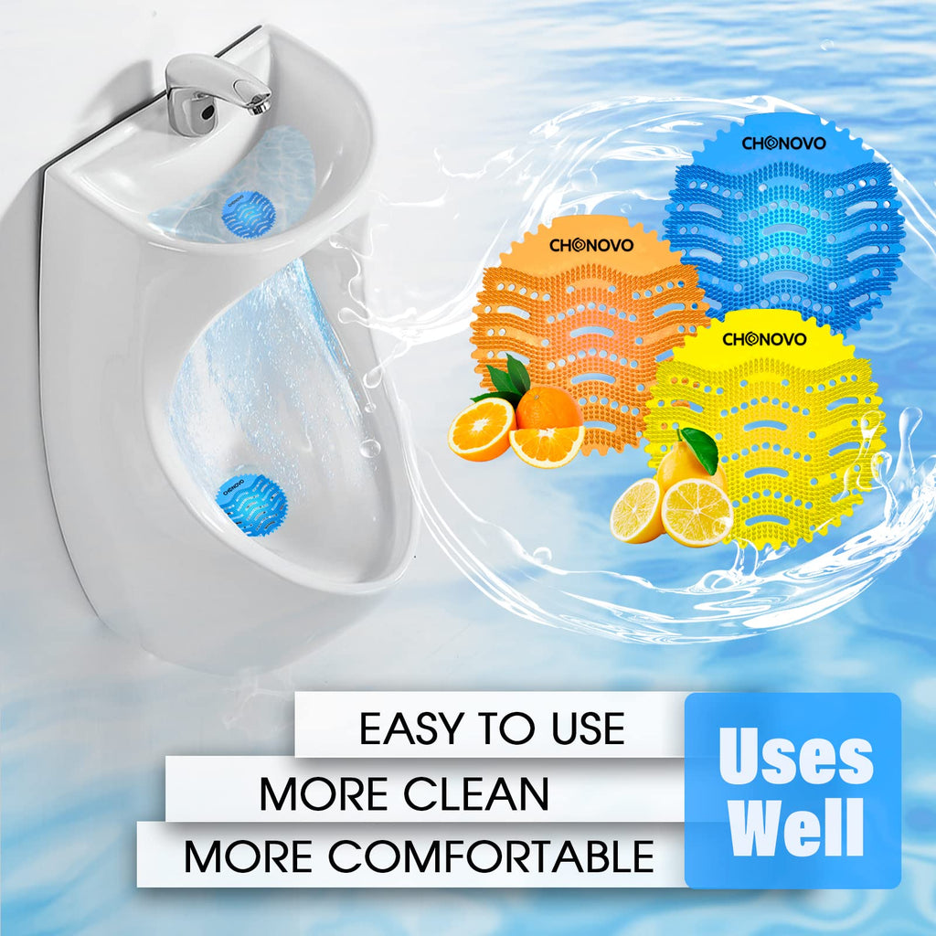 CHONOVO Urinal Screen Deodorizer, 12 Pack Urinal Cake Bulk with 3 Scents