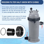 R0522900 Half Union Fitting with O-Ring Replacement Parts Fit for Zodiac Jandy Pro Series Cartridge Filters CL, CS, CV, DE, and for Jandy JXI Pool and Spa Heaters
