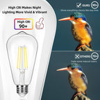 4-Pack Vintage 8W ST64 LED Edison Light Bulbs 100W Equivalent, 1400Lumens, 5000K Daylight White, E26 Base LED Filament Bulbs, CRI 90+, Non-Dimmable Antique Glass Style Great for Home, Bedroom, Office