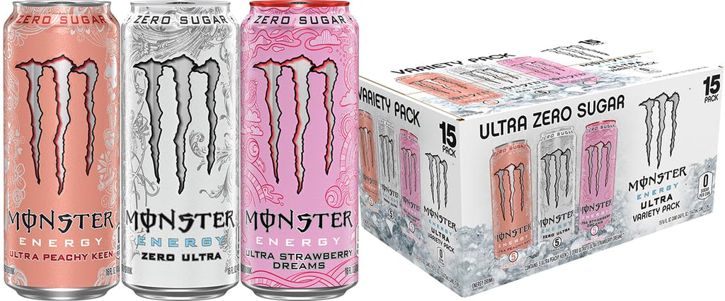 Monster Energy Ultra Variety Pack, PKZSD, Sugar Free Energy Drink, 16 Ounce