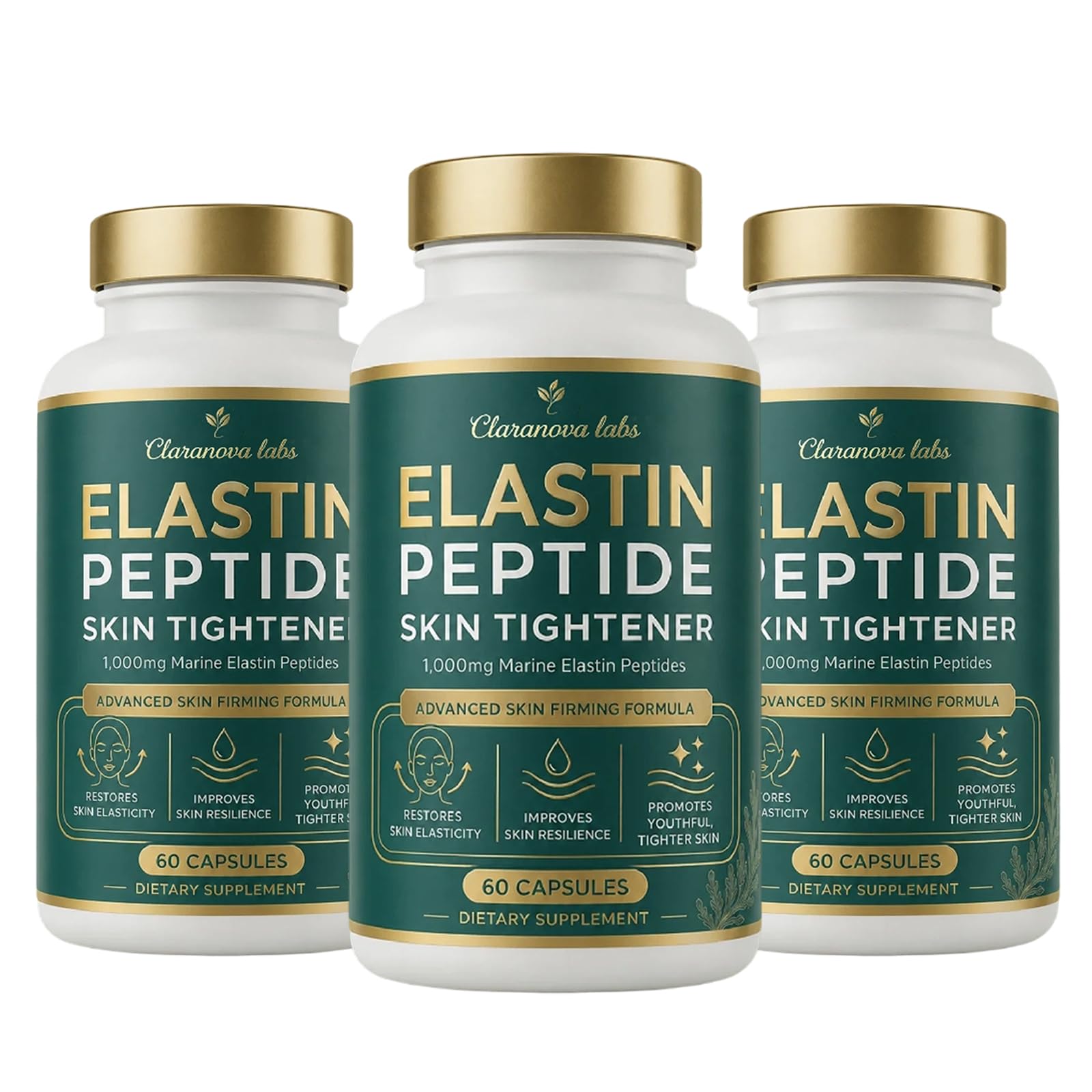 Xjrwac Claranova Elastin Peptide Skin Formula, 1000mg Marine Elastin Peptides (3pcs)