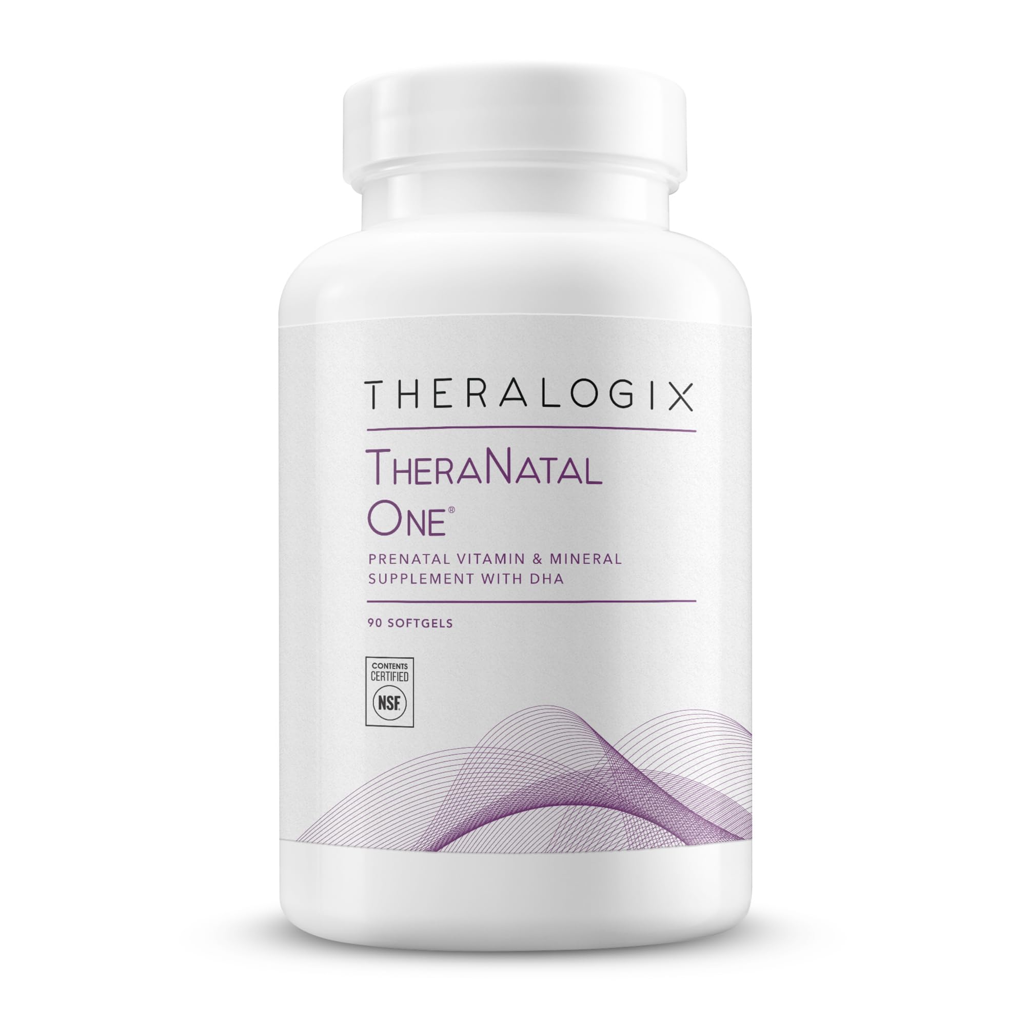 Theralogix TheraNatal One Prenatal Vitamin - 90-Day Supply - Prenatal Multivitamin with DHA, Vitamin D3, Methylated Folate, Iron & More to Support a Healthy Pregnancy* - NSF Certified - 90 Softgels