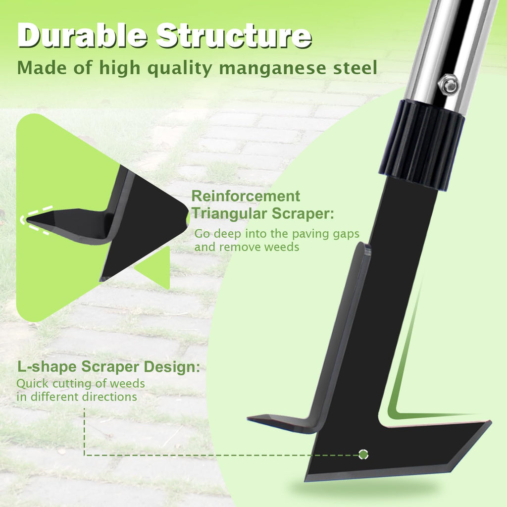 LAWFYMORI Crack Weeder with Long Handle, 60" Manual Crevice Weeding Tool