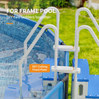 VINGLI Pool Ladder Heavy-Duty Safety Step for Above Ground Pools Stair Entry System with Handrails, White and Grey (White & Blue, 4 Steps)