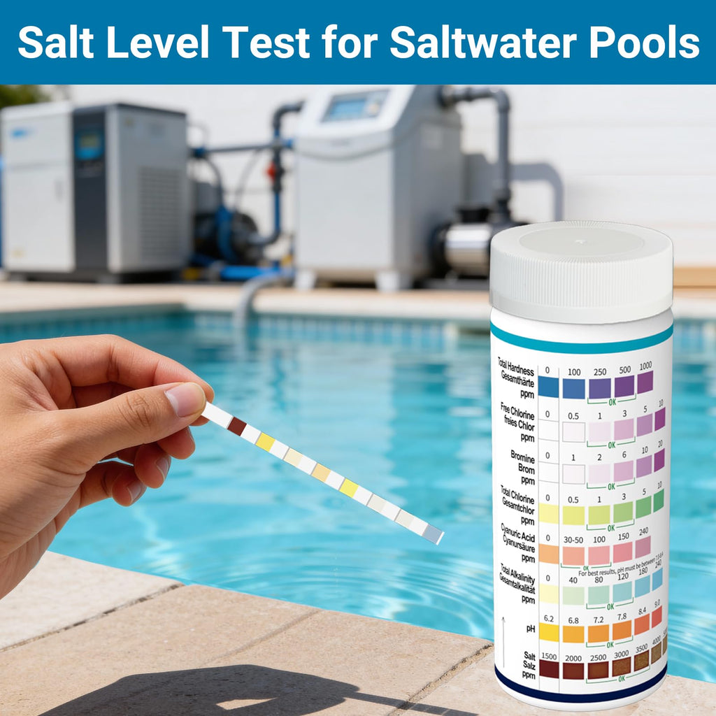 Salt Tested Pool All-New 2026 8-in-1 Pool Test Strips -150 CT Pool Salt Test Strips ...