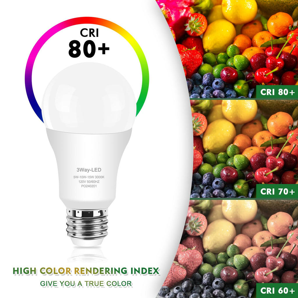 Zorykn 3 Way Light Bulbs 50 100 150 Warm White, E26 Medium Base,2 Pack