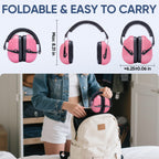 TICONN Noise Cancelling Ear Muffs for Adults, SNR 33dB Hearing Protection, Adjustable Safety Earmuffs for Construction (Soft Pink)