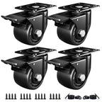 ANDUTEES 2 Inch Caster Wheels, Casters Set of 4, Heavy Duty Casters Load 2200lbs, Locking Swivel Plate Industrial Casters, Low Gravity Center Castor for Furniture and Workbench