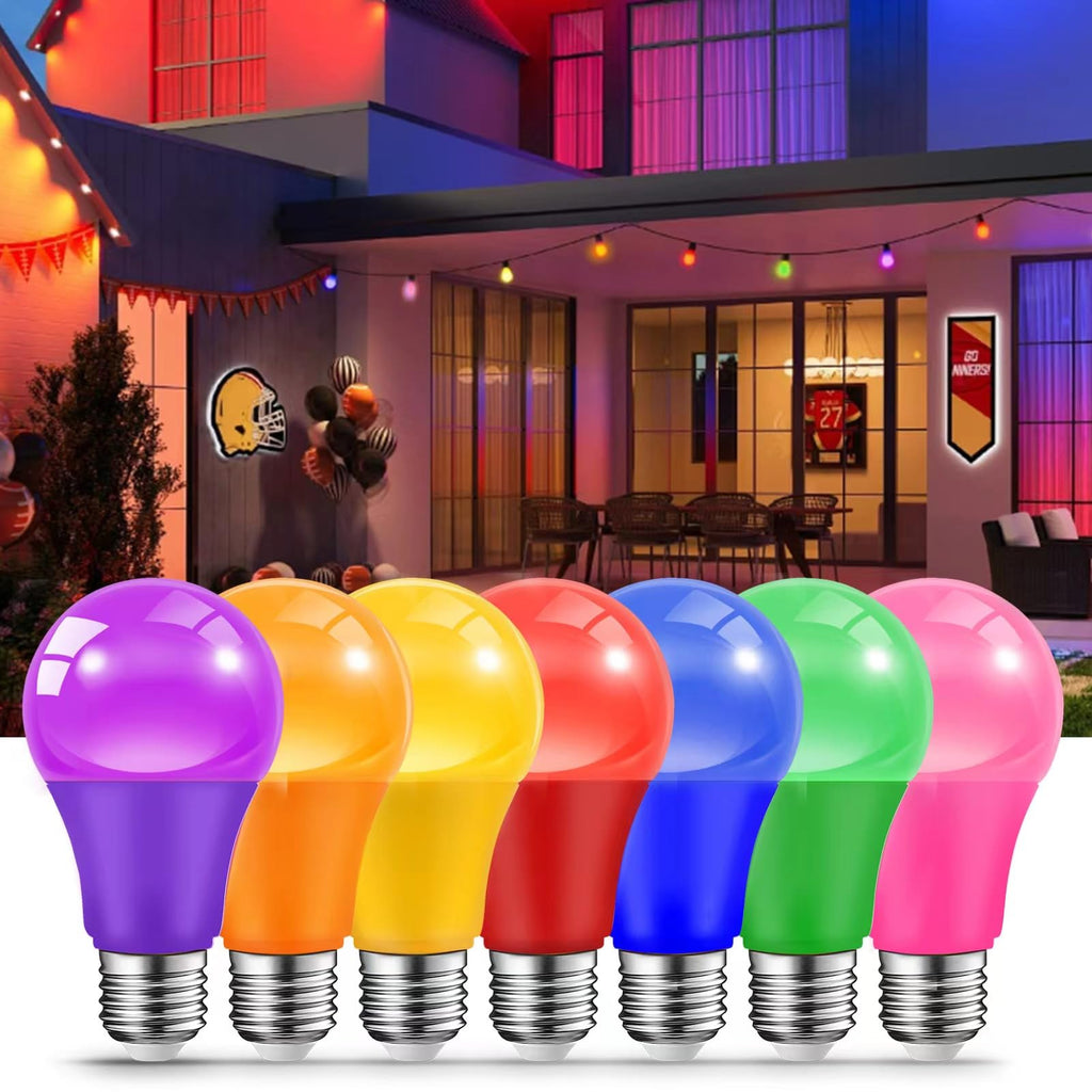 JAHEKS Purple Light Bulbs for Outdoor Porch, 9W(60W Equivalent) E26 Base LED Purple Bulb for Halloween Christmas Wedding,Party,Bar,Holiday Lighting,Home Decor, 2-Pack