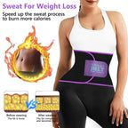 AMZBOSS Waist Trainer for Women Lower Belly Fat, Waist Sweat Band for Women, Belly Band Sweat Belt, Body Shaper, Stomach Wrap (Purple, Large)