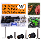 WEDAMER 72 Pairs M4 M5 M6 Neoprene Well Nuts with Stainless Steel Screw M5 Rubber Well Nuts Kayak Brass Copper Bolts Well Nut Kit for Kayak Motorcycle Boat Marine Windscreen Accessories (M4 M5 M6)