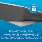 Kolbs Extra Wide Bed Wedge Pillow for Sleep Apnea, Acid Reflux, and Back Pain Relief, with Chic Jacquard Cover - Headboard GERD Pillow Wedges for Sleeping (Extra Wide 7.5" Height)