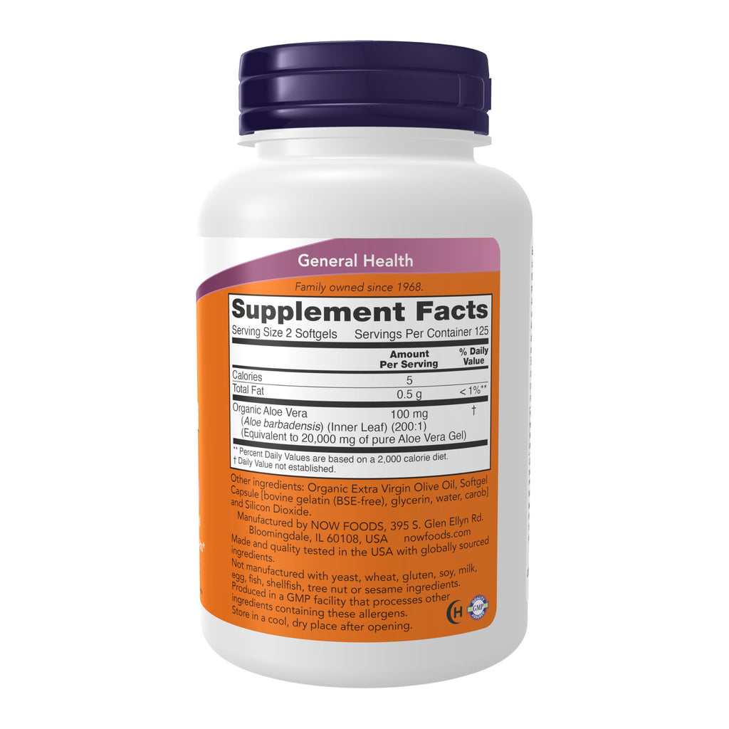 NOW Foods Supplements, Aloe Vera (Aloe barbadensis) 10,000 mg, Supports Digestive Health*, 250 Softgels