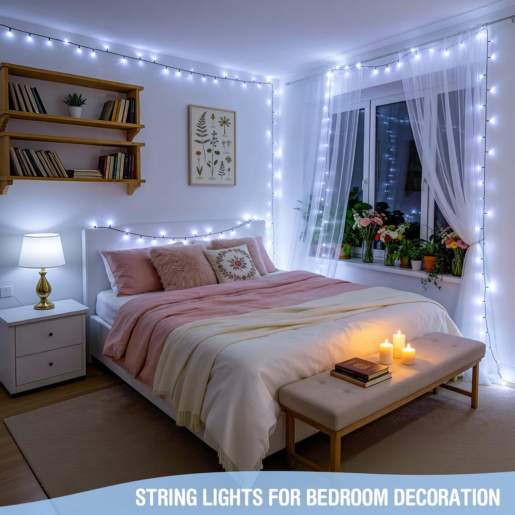JMEXSUSS 250 LED White Christmas Lights Outdoor, String Lights Plug in