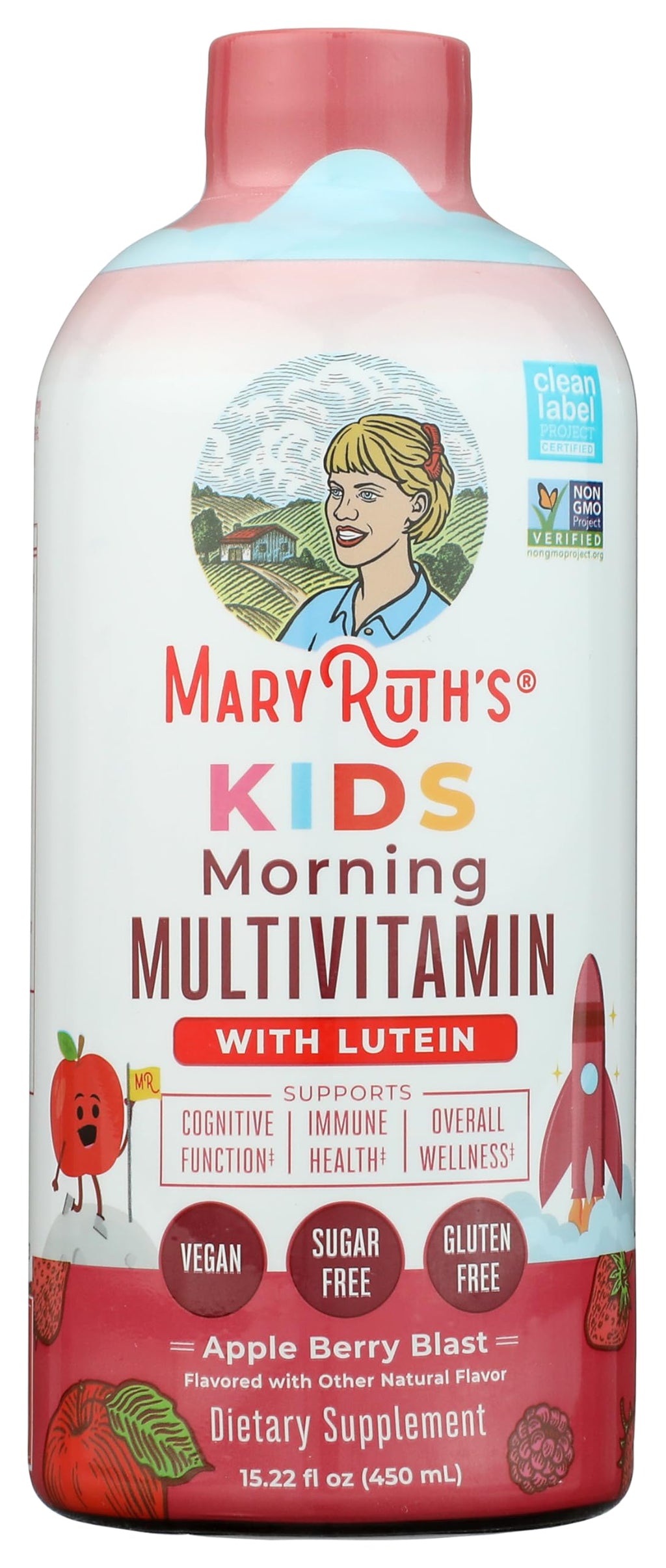 MaryRuth's Kids Liquid Morning Multivitamin | Kids Multivitamin | Immune Support | Vitamin C & D | Kids Vitamins | Kids Vitamins multivitamin | Vegan | 30-180 Servings | 15.22 fl oz