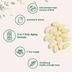 Micro Ingredients Biotin 10,000mcg w/Hyaluronic Acid 25mg | 365 Virgin Coconut Oil Softgels, Fast Release, One Year Supply, Non-GMO & No Gluten