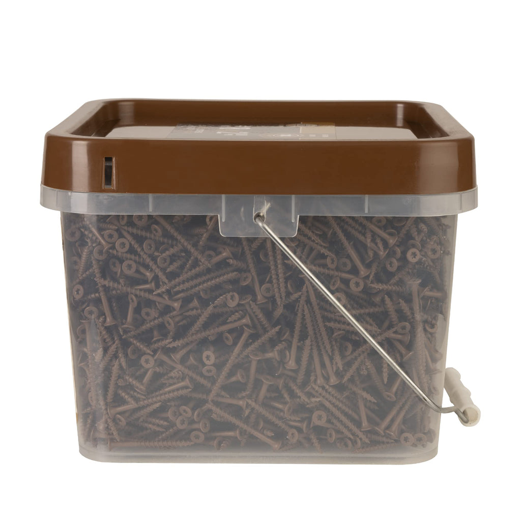 Nuvo Iron Deck Screws #8 x 2'' - 4000 Count, Brown