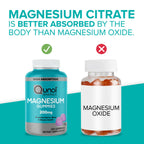 Qunol Magnesium Gummies for Adults, 200mg Elemental Magnesium (from 1,750mg Magnesium Citrate), High Absorption Magnesium Supplement, Supports Nerve, Bone and Muscle Health, Vegetarian, 120 Count