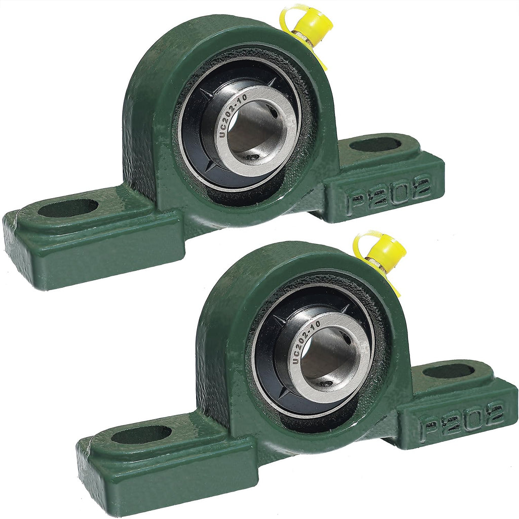 SACKORANGE 2 Pack UCP202-10 Pillow Block Bearing - 5/8" Mounted Pillow Block Bearings Solid Cast Iron Base - Self Alignment
