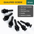 Mywish 254Pcs Nuts and Bolts, 1/4 20 5/16 18 3/8 16 Bolt, Heavy Duty 304 Stainless Steel Bolts and Nuts Kit with Flat Spring Washers, Fully Threaded & Black Oxided, 10 Common Size