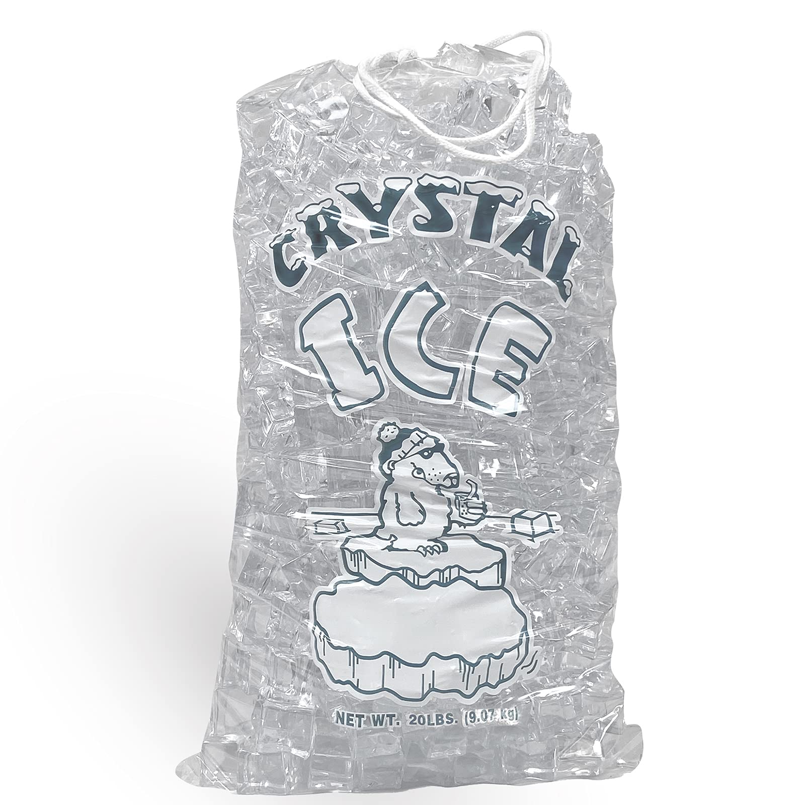Pinnacle Mercantile 20 lb. Drawstring Ice Bags (30-Count) Heavy-Duty, Puncture-Resistant EVA | Cotton Pull Closure | Disposable, Recyclable | Portable Storage and Freezer Keeper