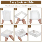 Moretoes 40pcs 14x10x4in Quarter Sheet Cake Boxes, Bakery Boxes with Window