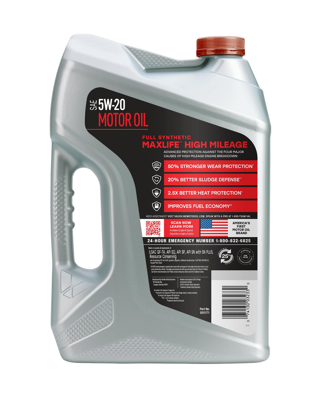 Valvoline MaxLife High Mileage Full Synthetic 5W-20 Motor Oil 5 Quart
