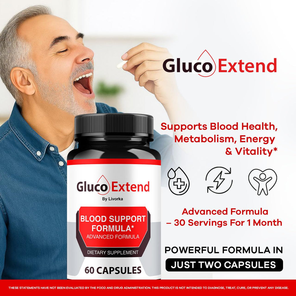 Gluco Extend - Gluco Extend Capsules Supports Healthy Levels All Natural Ingredients, GlucoExtend Pills Maximum Strength, Glucoextend Advanced Supplement Formula, 60 Capsules for 1 Month