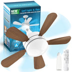 WZZIW 17.7" Socket Fan Light, E26/E27 Light Bulb Fan with Reversible Motor, 3000 Lumens Small Ceiling Fans with Lights and Remote, Dimmable 3000K-6500K for Bedroom Kitchen Living Room Garage