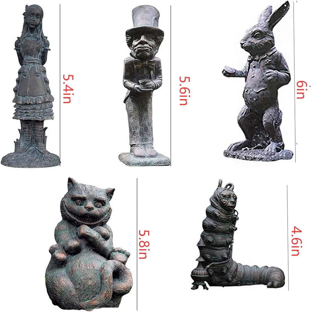 lycss 5 Pack Resin Whimsical Fairy Garden Statue Set