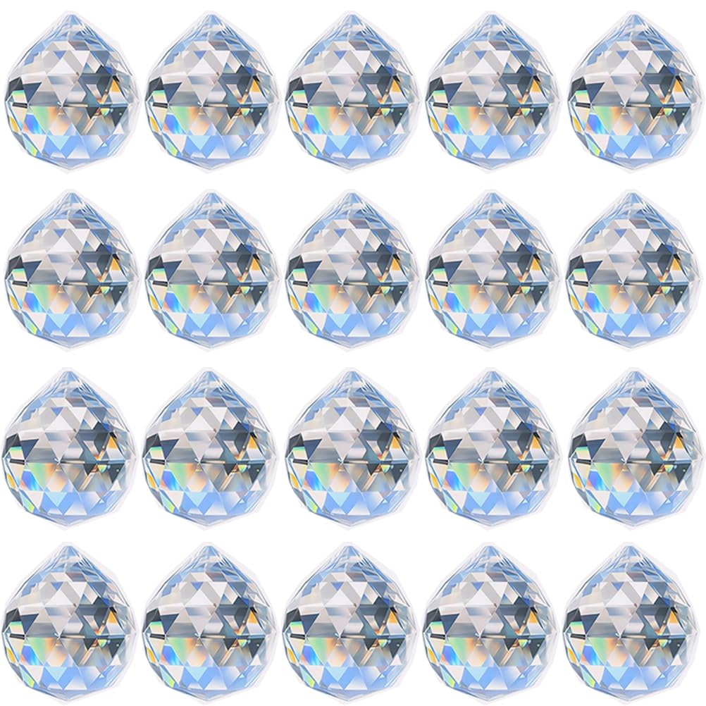20 Pack 30mm Crystal Ball Prism Suncatcher Beads for Windows