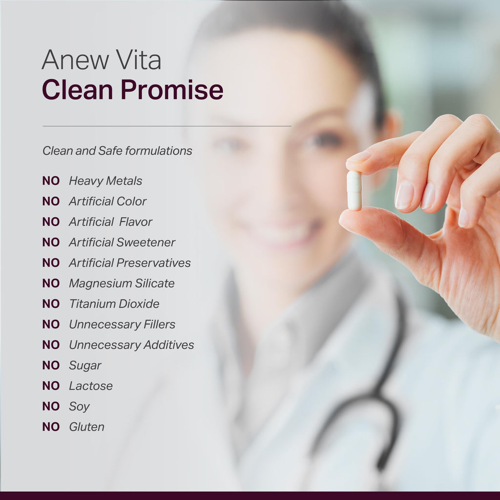 Anew Vitaㅤ Policosanol Supplement - Healthy Lipid Levels, Platelet Function & Circulation, Cuban Sourced Sugarcane, 40mg per Serving, Non-GMO, Gluten-Free - 120 Veggie Capsules, Made in USA
