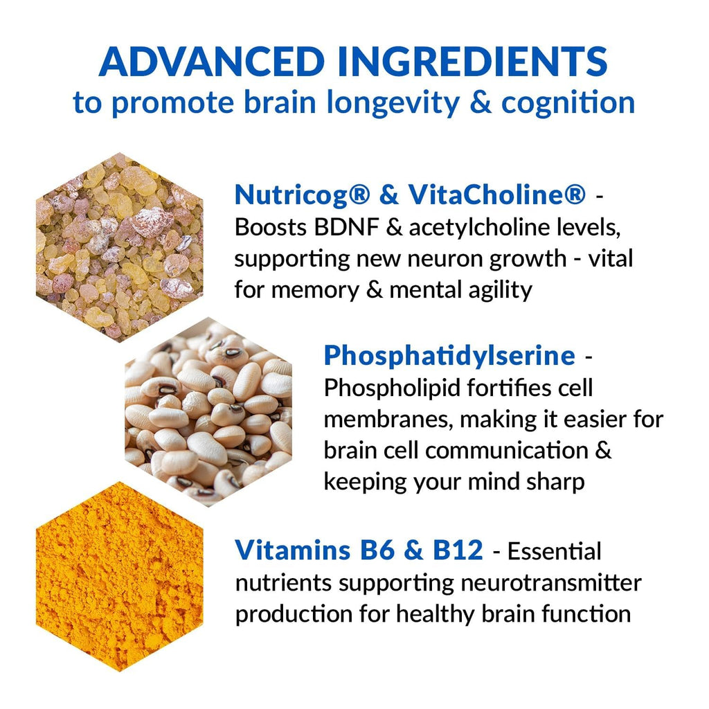 BioTrust Eternal Mind Brain Supplements for Memory & Focus - Sharpen Mental Agility, Recall & Concentration with Age - Clinically Studied Supplement for Longevity & Cognition - 30 Servings