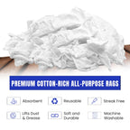 SupremePlus Premium White T-Shirt Cleaning Rags (4 lbs. Bag - Pack of 6) – White Cotton Rags for Cleaning, Staining, Painting, Oil, Grease & Dust Removal – Shop Rags Bulk for Multipurpose use