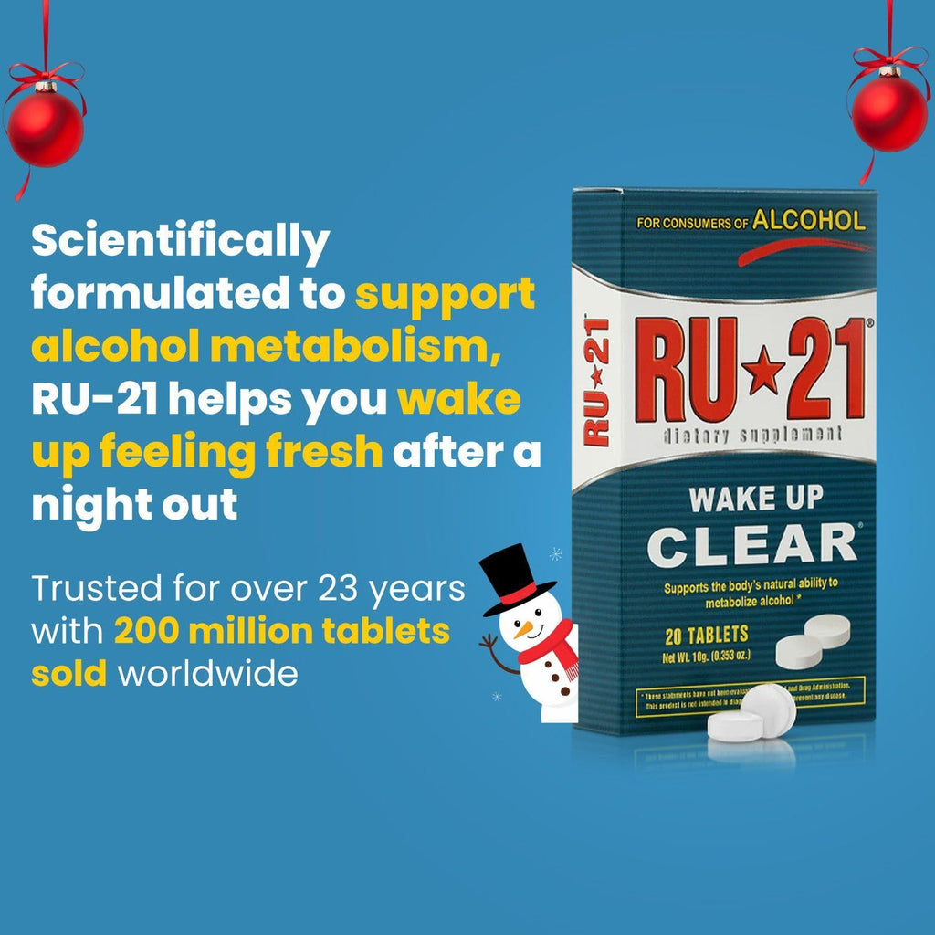 RU-21 The Supplement for When You Want to Drink & Go to Work The Next Morning | Feel Better After Celebrating & Support Your Liver | Trusted for 23 Years | Made in USA (20-Pill x 6-Pack, 60 Servings)