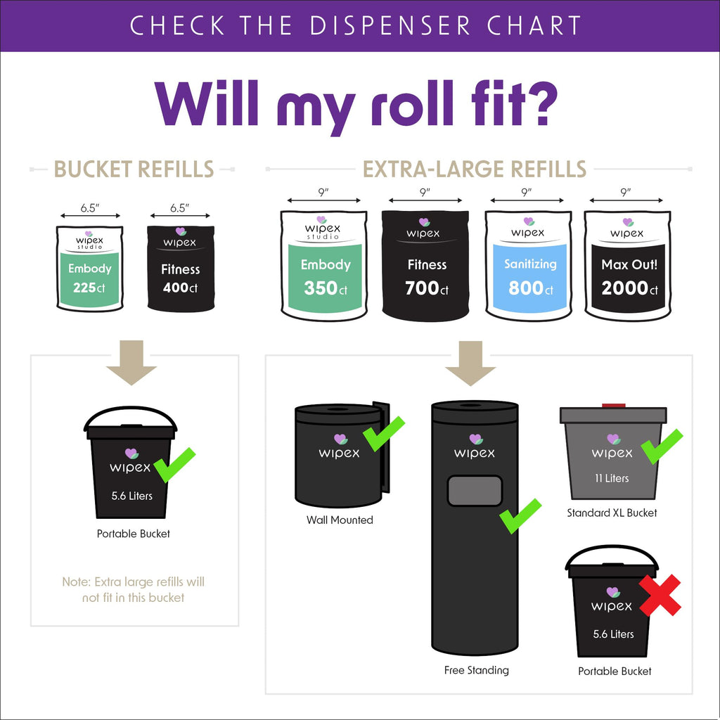 Wipex Gym Wipes Bundle - Get 2 Buckets (1) Lavender Plant-Based Fitness Equipment Wipes & (1) Sanitizing BZK for Skin, Great for Gyms, Yoga Studios, Home, Fitness Centers, 400 Ct (Pack of 2)