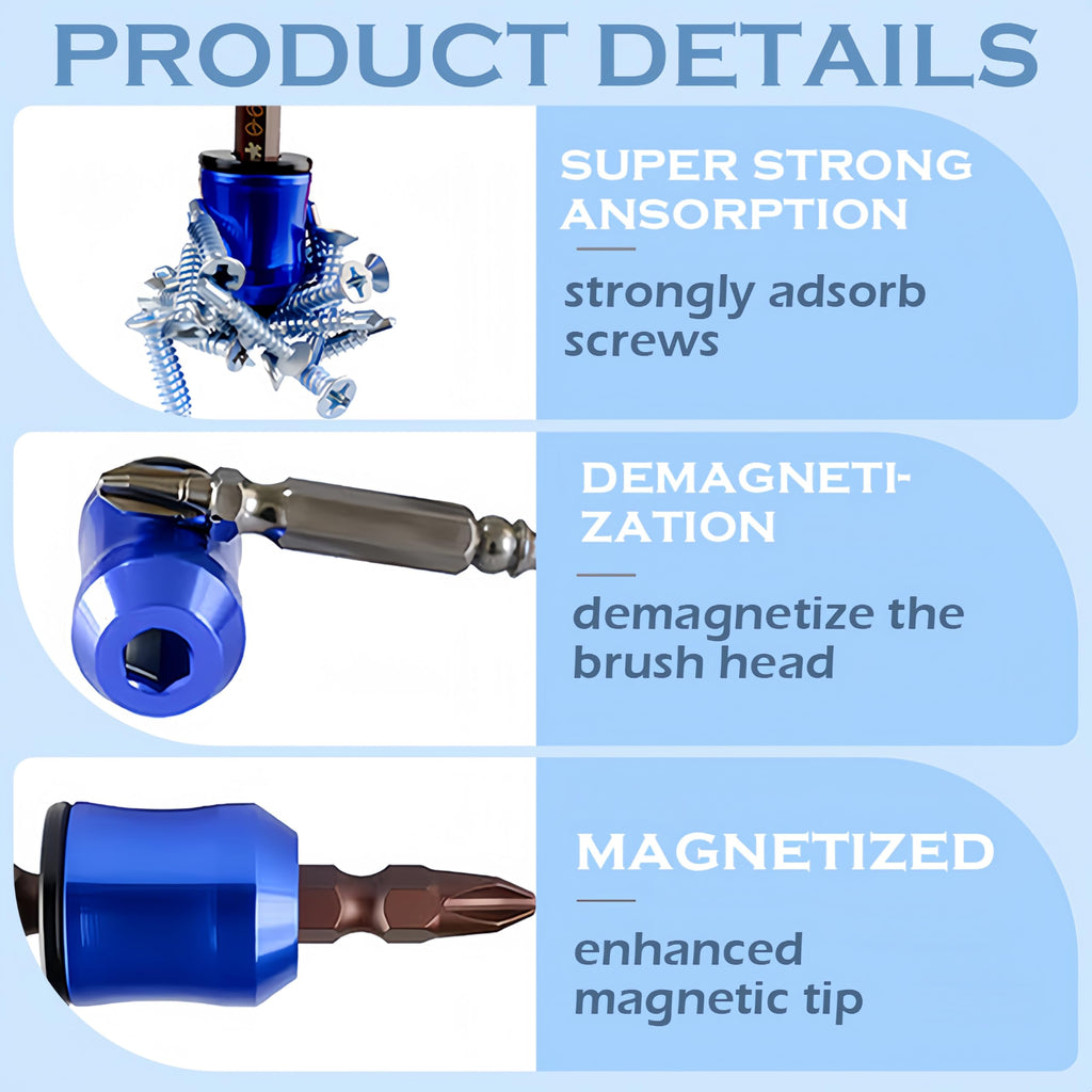 Screwdriver Head Magnetic Ring, 2026 Upgraded Magnetizer Screw Removable Household Tool Magnetic Screw holder Universal Magnetizer for Hex Screwdrivers & Power Bits (5Pcs Blue)