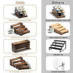 2 Set Wooden Tiered Risers Display Stands for Vendor Events,Stackable Wood Cupcake Display Stand,Farmhouse Decor Wood Dessert Table Display Set,Vendor Booth Display Items,Food Display Risers for Party