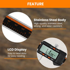 HARDELL Digital Caliper 12 Inch, Stainless Steel Caliper Measuring Tool with Large LCD Screen, Auto-Off Feature, Inch/Millimeter, Electronic Vernier Caliper for DIY, Jewelry, Parts, 3D Printing