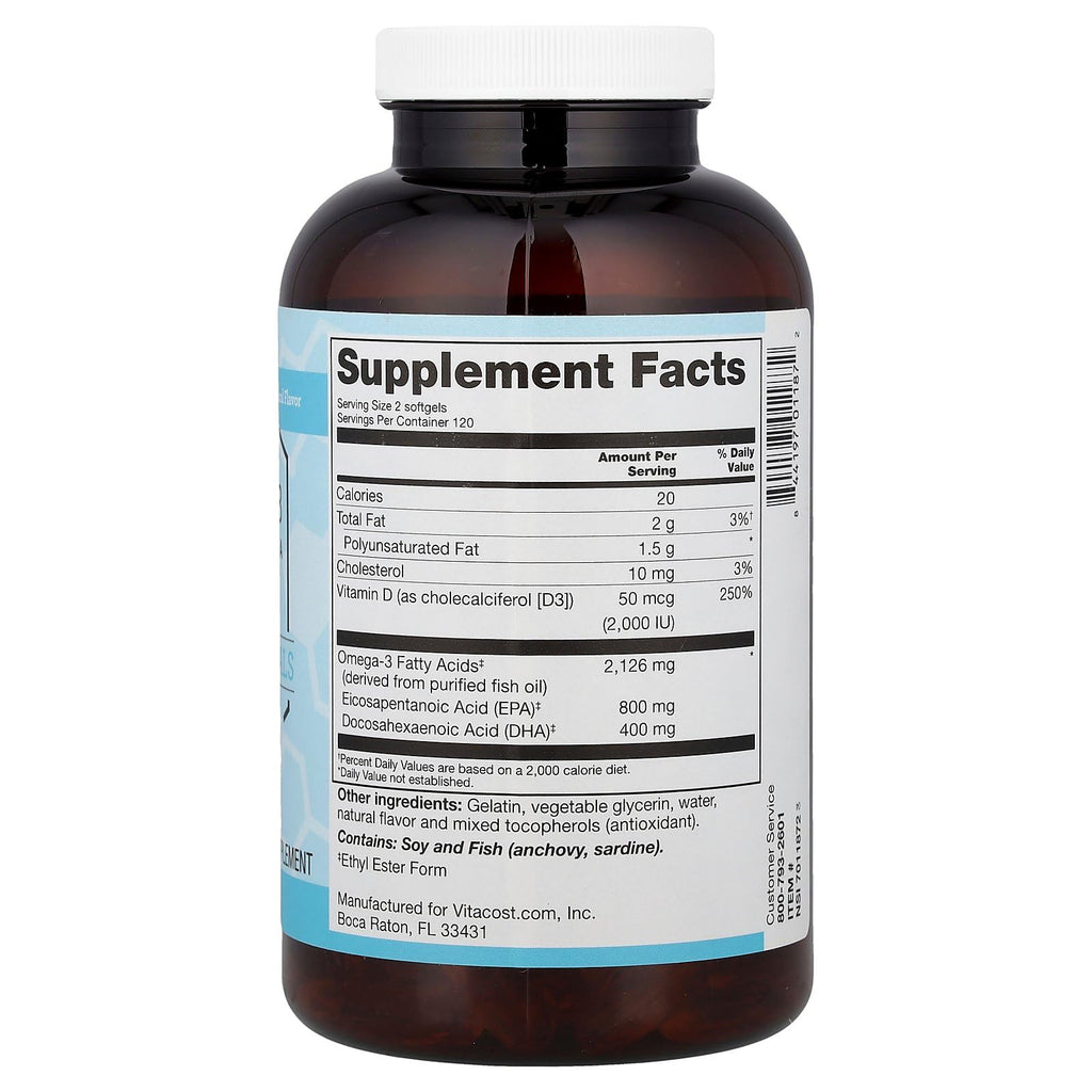 Vitacost Synergy®, Mega EFA® + D3, 240 Softgels