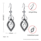 Bohemian Long Drop Dangle Earrings for Women, Chic Boho CZ Wedding Jewelry