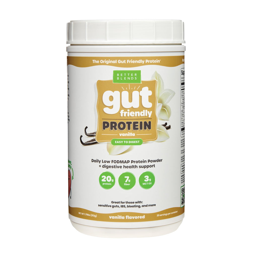 Better Blends Collagen Peptides and Oat Protein Powder- Low FODMAP Certified, Diary-Free, Soy-Free, 100% Gut-Friendly and Non-Bloating, Vanilla, 20 Servings