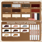 Laminate Wood Floor Repair Kit, Wax Melting Tool with Display, Hard Wax Filler, Marker Pen, Furniture and Countertop Repair Set,Blue