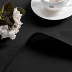 Hiasan Black Round Tablecloth 70 Inch - Waterproof Stain Resistant Spillproof Fabric Washable Table Cloth for Dining Room Kitchen Party