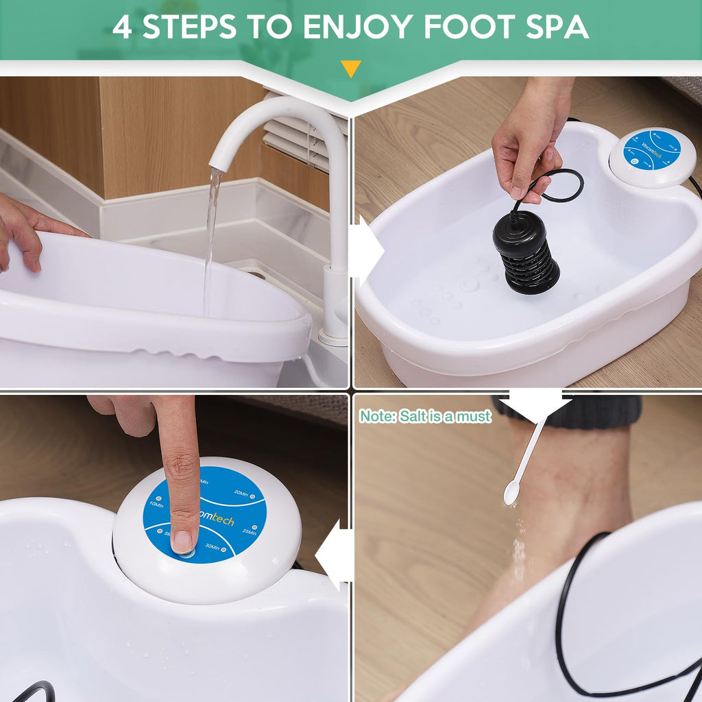 veicomtech Ionic Foot Bath Detox Machine - Detox Foot Spa System for Home, Salon, Spa Club with 2 Arrays and 100 Tub Liners