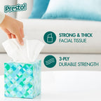 Amazon Brand - Presto! Ultra-Soft 3-Ply Premium Facial Tissues, Colorful Boxes, 1188 Count (18 Packs of 66), (Packaging May Vary)