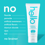 hello Antiplaque and Whitening Fluoride Free Toothpaste, Whitening Toothpaste with Coconut Oil and Tea Tree Oil, Helps Whiten Teeth, Natural Peppermint, 3 Pack, 4.7 Oz Tubes