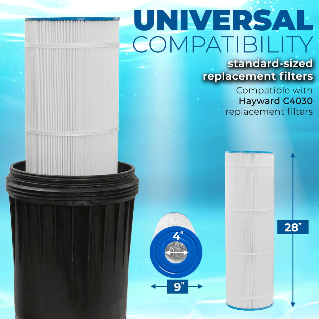 XtremepowerUS 175 sq/ft Swimming Pool Cartridge Filter In-Ground Pool/Spa Swimming Pool Filter for Pool Up to 52,800 Gallons, Pressure Gauge, Filter Included, 2" Inlet/Outlet