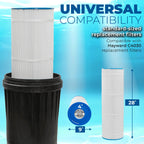 XtremepowerUS 175 sq/ft Swimming Pool Cartridge Filter In-Ground Pool/Spa Swimming Pool Filter for Pool Up to 52,800 Gallons, Pressure Gauge, Filter Included, 2" Inlet/Outlet
