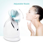 Facial Steamer EZBASICS Ionic Face Steamer for Home Facial, Warm Mist Humidifier Atomizer for Face Sauna Spa Sinuses Moisturizing, Unclogs Pores, Bonus Stainless Steel Skin Kit Blue